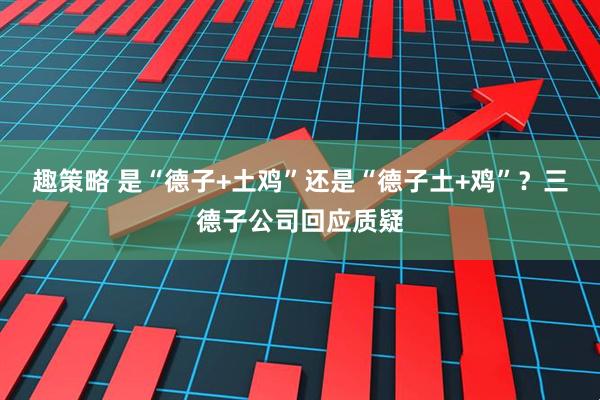 趣策略 是“德子+土鸡”还是“德子土+鸡”？三德子公司回应质疑