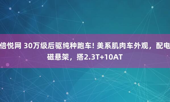 倍悦网 30万级后驱纯种跑车! 美系肌肉车外观,配电磁悬架,搭2.3T+10AT